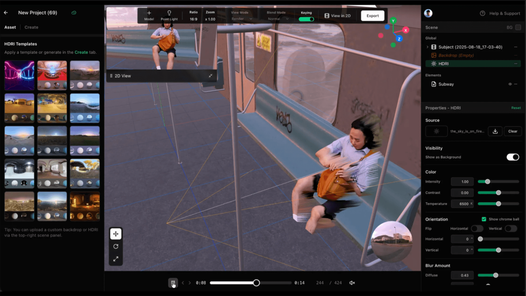 Compositing in Beeble Editor